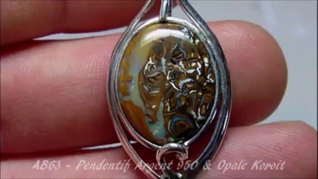 AB63 - BIJOU OPAL ORION - Pendentif argent 950 sur mesure opale koroit queensland Australie
