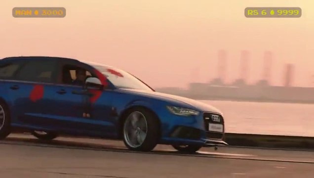 Paint-filled eggs battle between Audi RS 6 & free-runner!! Ben Collins vs Damien Walters