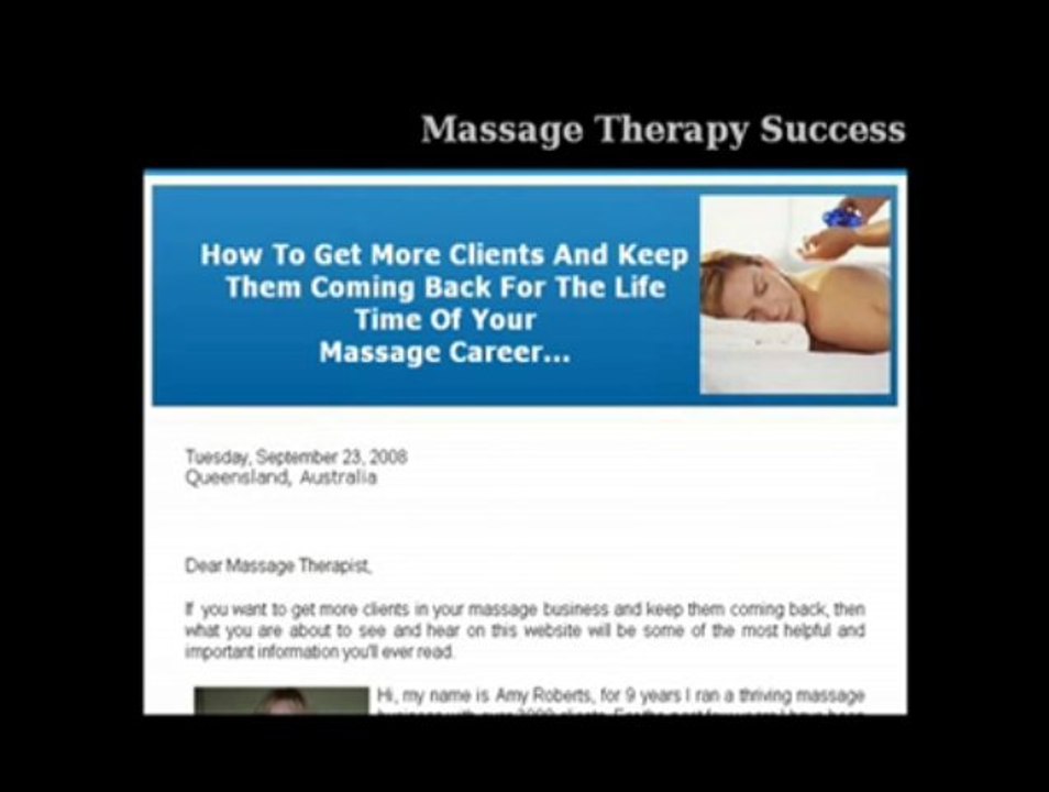 Massage Therapy Success