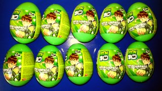10 Surprise Eggs Ben 10 Unwrapping Plastic Eggs (HD)