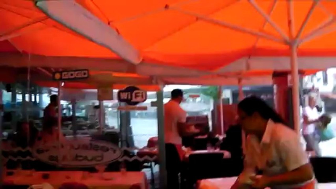 Rain in Albufeira Old Town 27th September 2013