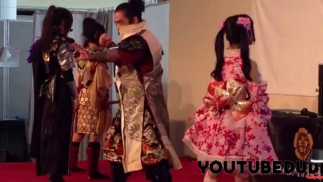 Cute Japanese Shogun Girls at Chubu International Airport