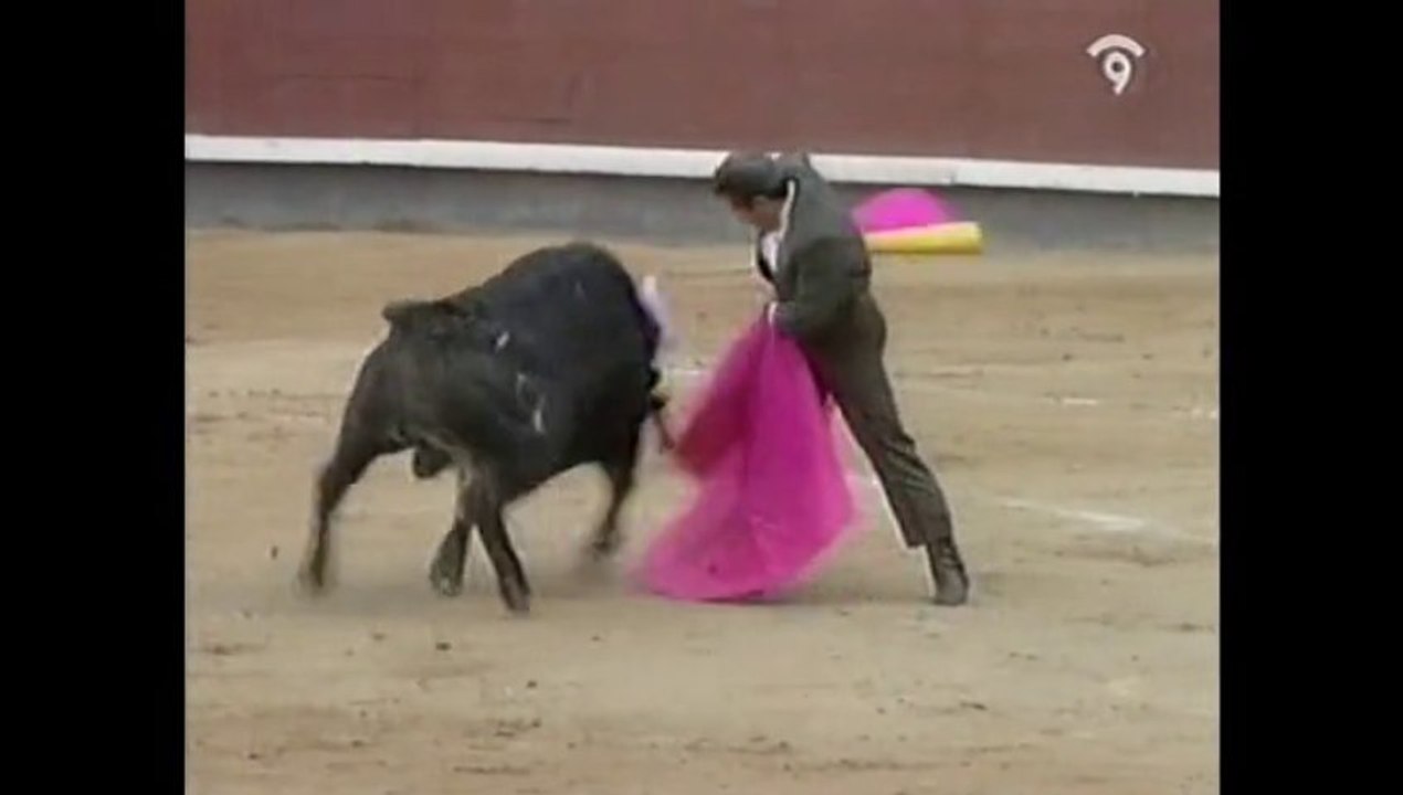 Andres Vazquez con el capote en el festival de El Soro