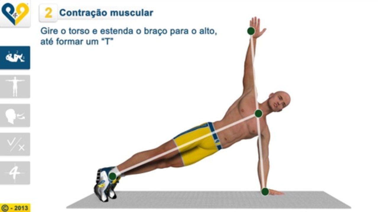 Flexões com rotação de tronco