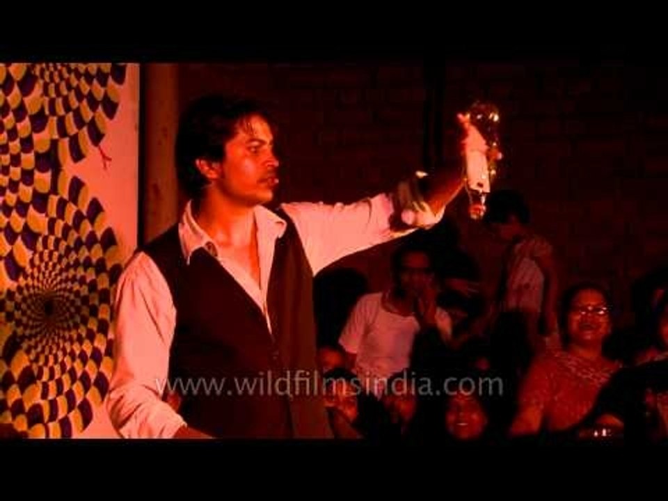 Magic with mobiles: trick performed by Magician in India