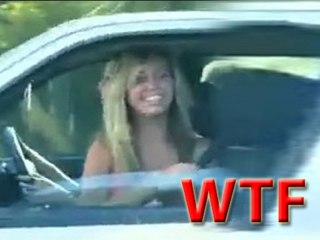 WTF - Girl Flashes Then Crashes