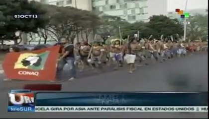 Indígenas de Brasil se movilizan en defensa de sus tierras