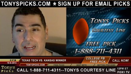 Kansas Jayhawks vs. Texas Tech Red Raiders Pick Prediction NCAA College Football Odds Preview 10-5-2013