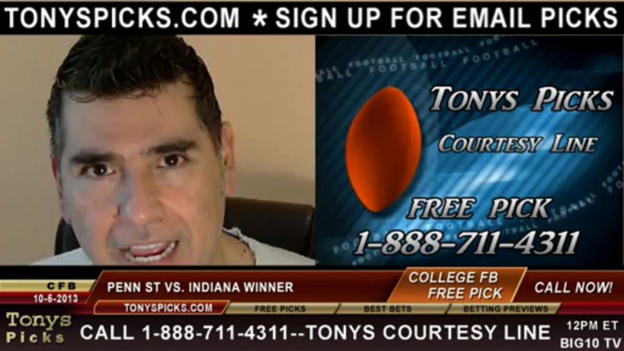 Penn St Nittany Lions vs. Indiana Hoosiers Pick Prediction NCAA College Football Odds Preview 10-5-2013