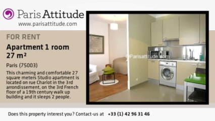 Studio Apartment for rent - Temple, Paris - Ref. 3124
