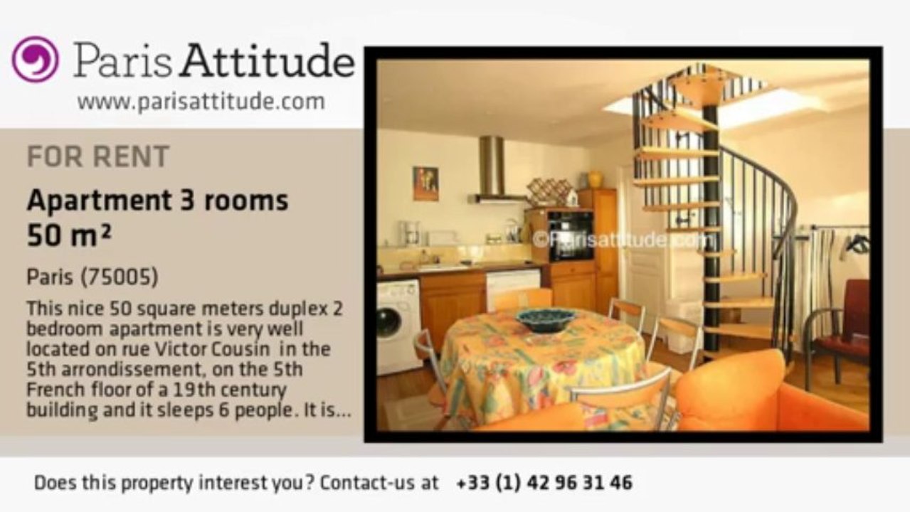 2 Bedroom Duplex for rent - Panthéon/Sorbonne, Paris - Ref. 1496