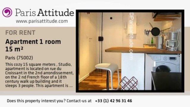 Studio Apartment for rent - Bourse, Paris - Ref. 6650