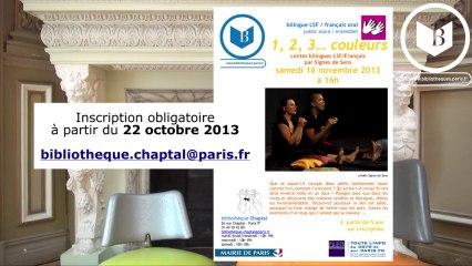 [ 16 novembre 2013 à 16h ] Paris - Chaptal (75) : Spectacle "1, 2, 3 couleurs..."