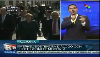Merkel sostendrá diálogo con líder socialdemócrata