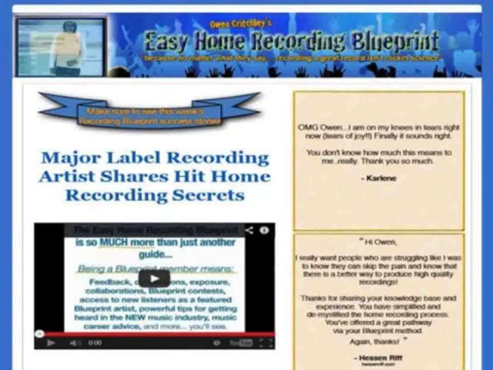 Easy home recording blueprint big 75% commissions! 