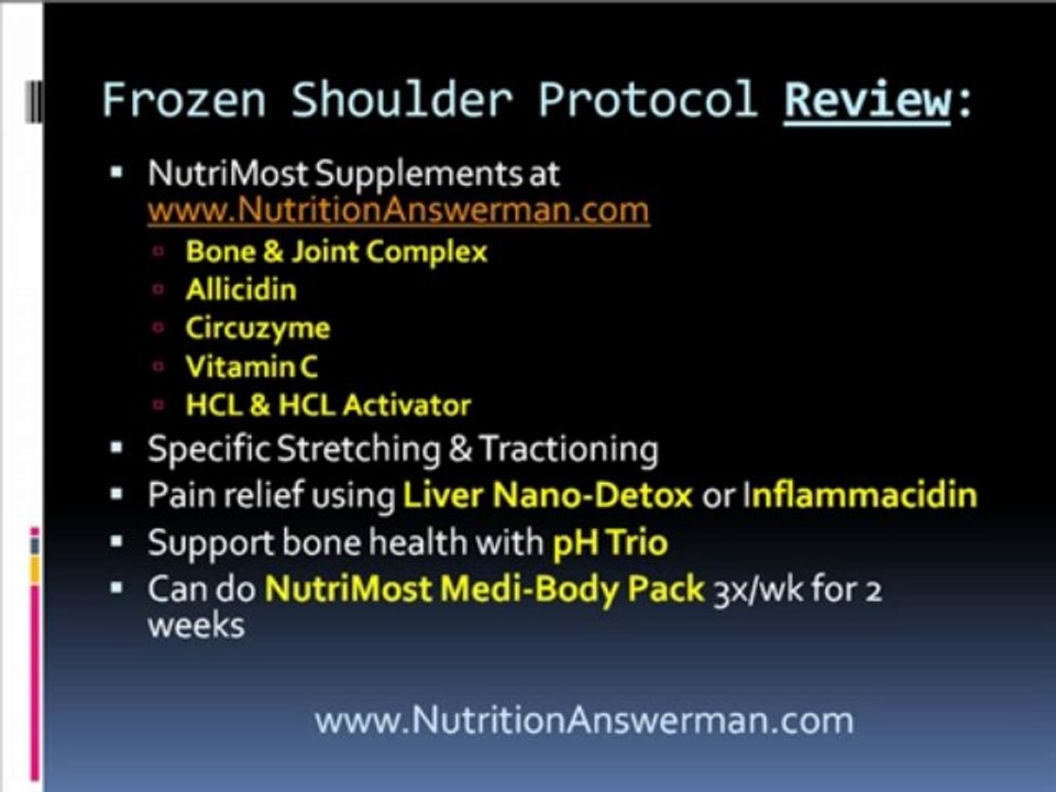Natural Frozen Shoulder Therapy - Dr. Ray Wisniewski