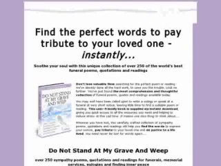 Instant Funeral Poems - Do Not Stand At My Grave And Weep - 75%com