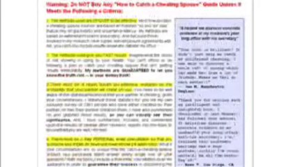 How To Catch A Cheating Spouse   Secrets Revealed