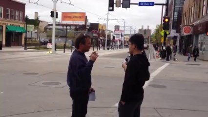 Giving his testimony creates interest to Chinese couple who recently moved from china