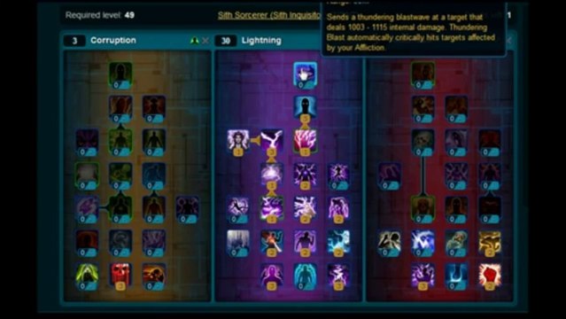SWTOR Builds for Sith Sorcerer Lightning PVE - Get SWTOR Savior