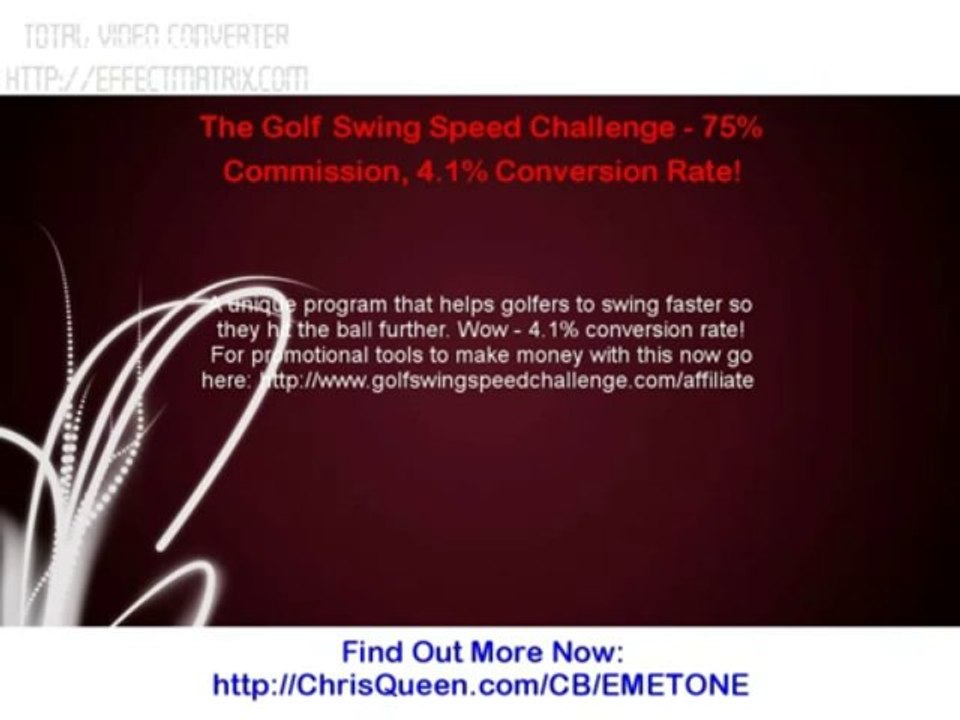The Golf Swing Speed Challenge - 75% Commission  4.1% Conversion Rate!