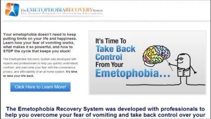 Emetophobia Recovery System - Start Overcoming Your Emetophobia Today