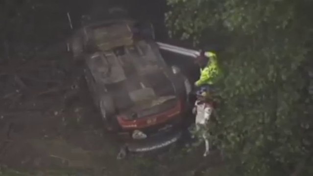 WRC France Alsace 2013 SS15 Sebastien Loeb Huge Crash and roll