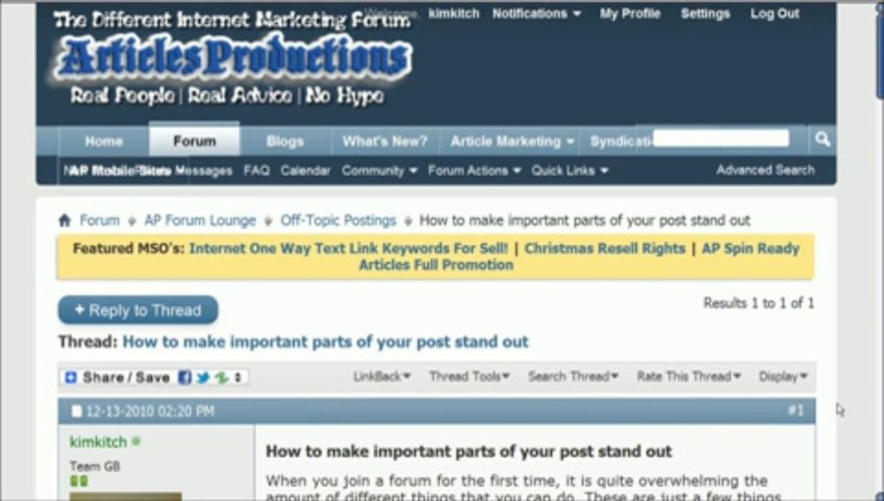 Better Networker Adding Video To Forum Post On Better Networkers Association