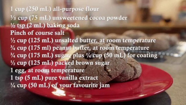 Cocoa Peanut Butter Cookies with Jam Recipe