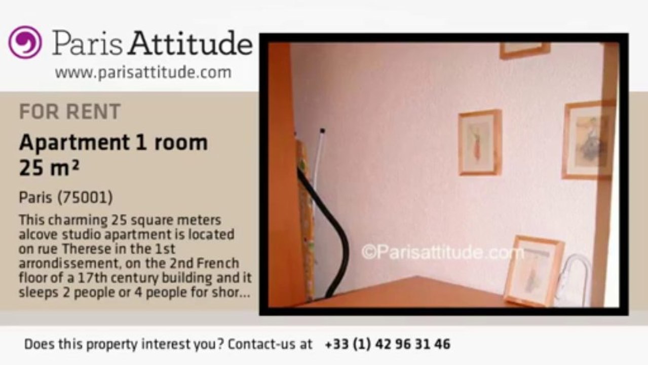 Studio Apartment for rent - Palais Royal, Paris - Ref. 318