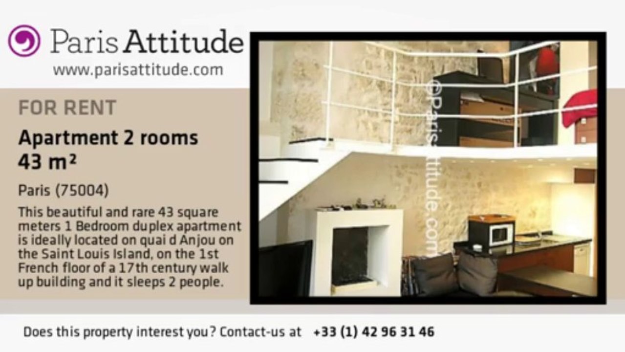 1 Bedroom Duplex for rent - Ile St Louis, Paris - Ref. 4573