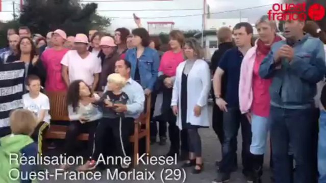 Gad : les salariés toujours mobilisés - Mobilisation chez Gad à Lampaul-Guimiliau