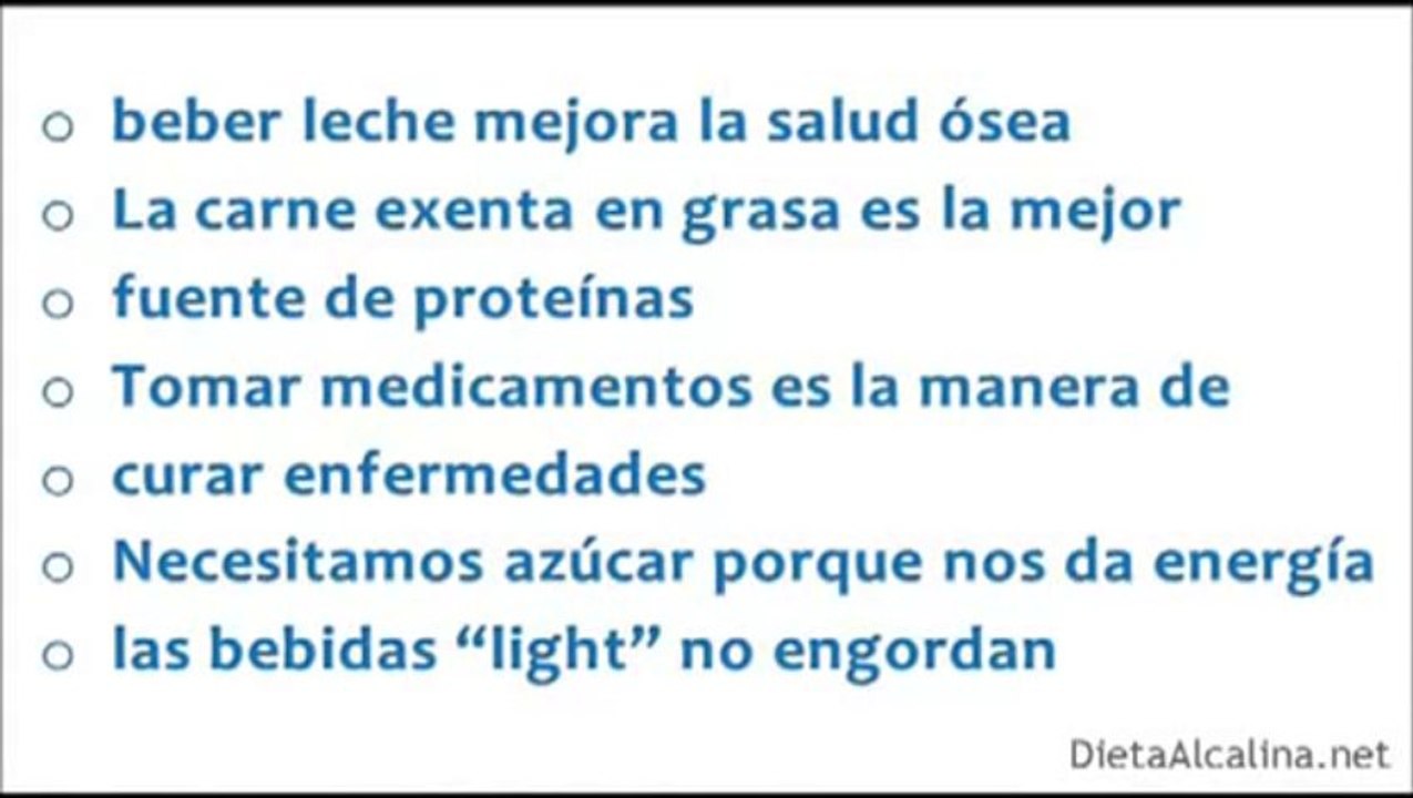 'Dieta Alcalina' y Alimentos Alcalinos