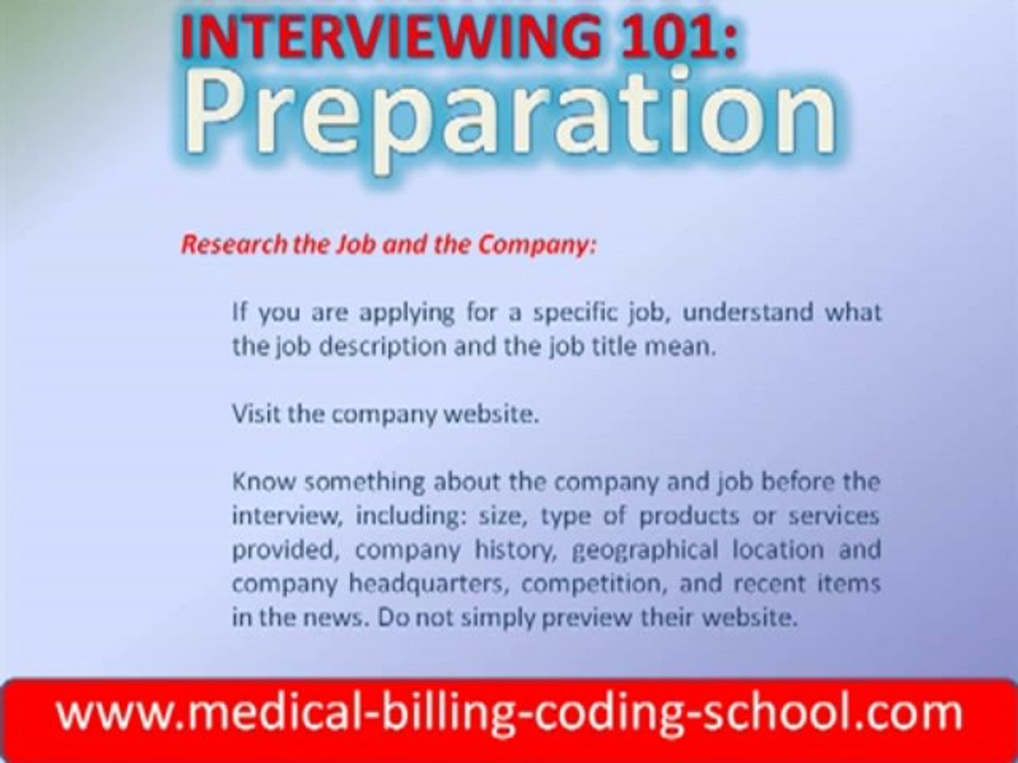 Medical Billing and Coding School Interview Tips