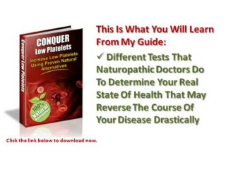 Blood Diseases -- Does Conquer Low Platelets Really Help You Cure Low Platelets