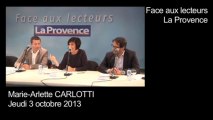 Marie-Arlette Carlotti face aux lecteurs de La Provence - 3 octobre 2013 à Marseille