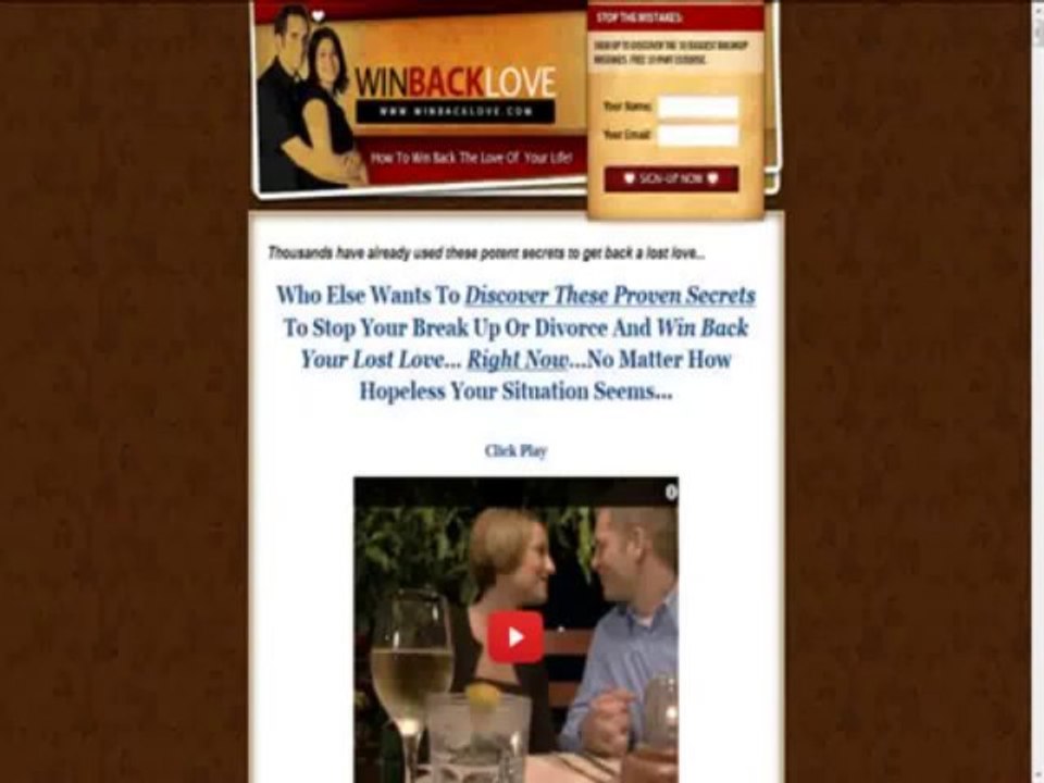 Win Back Love How To Get Your Ex Back!