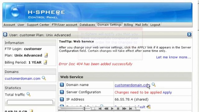 Creating custom Error pages in H-Sphere - Host Department LLC