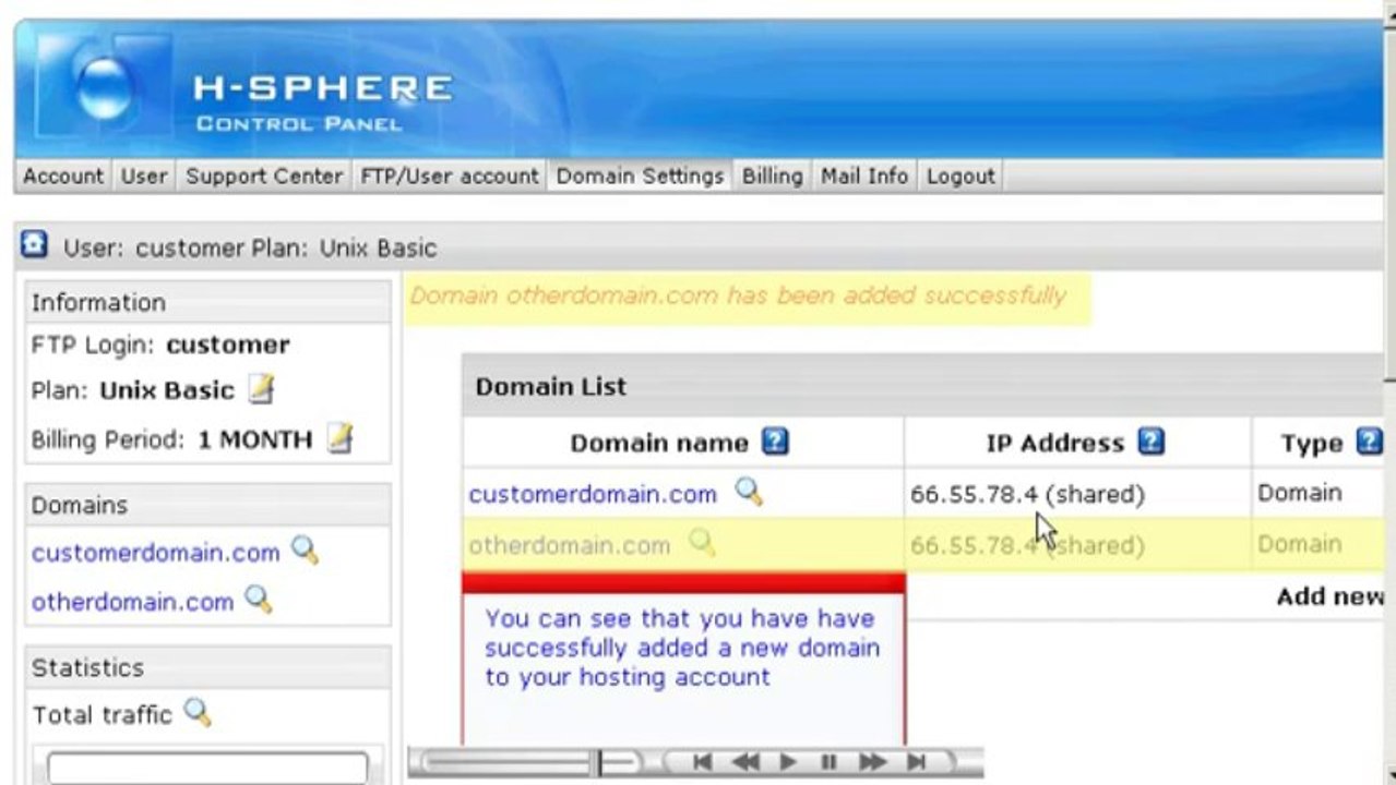 Creating_Transferring a domain in H-Sphere - Host Department LLC