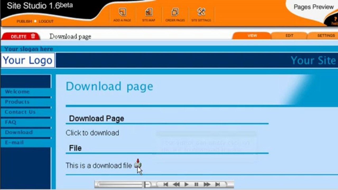 How to add Download Page to your Site in SiteStudio - Host Department LLC