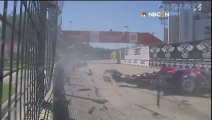 IndyCar Dario Franchitti Massive Crash!! Houston GP Race 2 - 2013