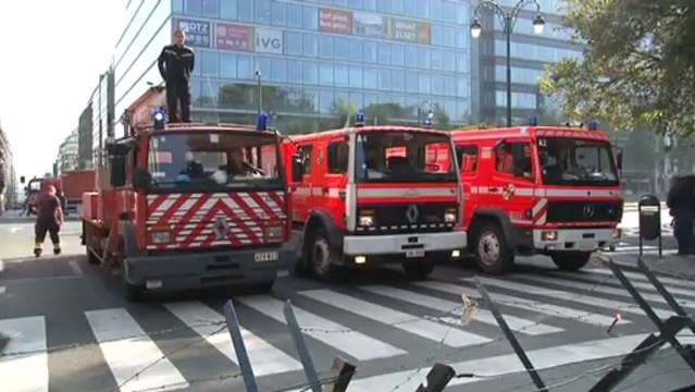 Les pompiers bruxellois en colère bloquent la capitale
