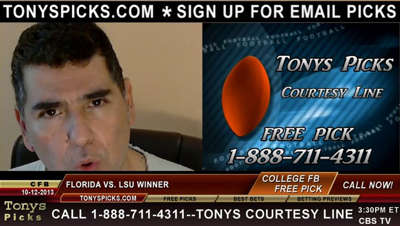 LSU Tigers vs. Florida Gators Pick Prediction College Football Odds Preview 10-12-2013