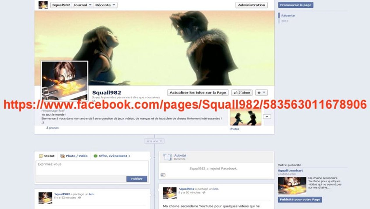 Ouverture de ma page officielle Facebook Squall982 !
