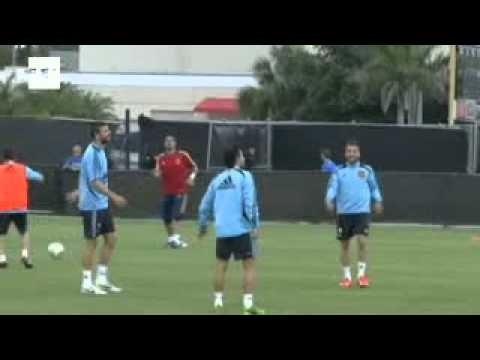 World Champion Spain trains in Miami ahead of weekend friendly
