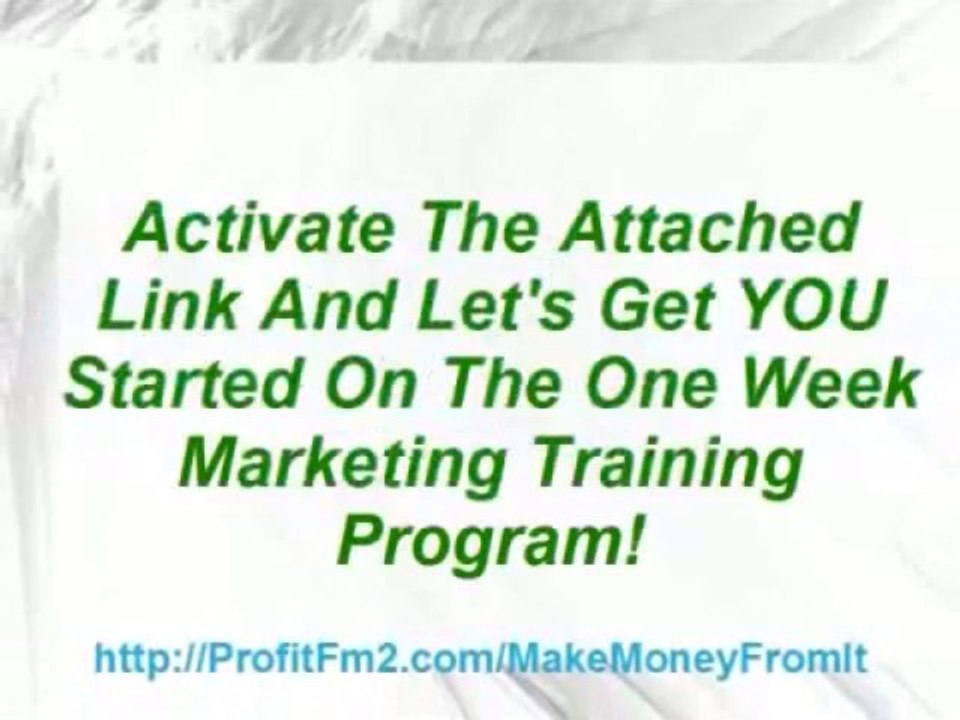 Make Money From It - AVI - One Week Marketing Video