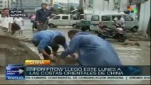 Tifón Fitow llegó el lunes a las costas orientales de China