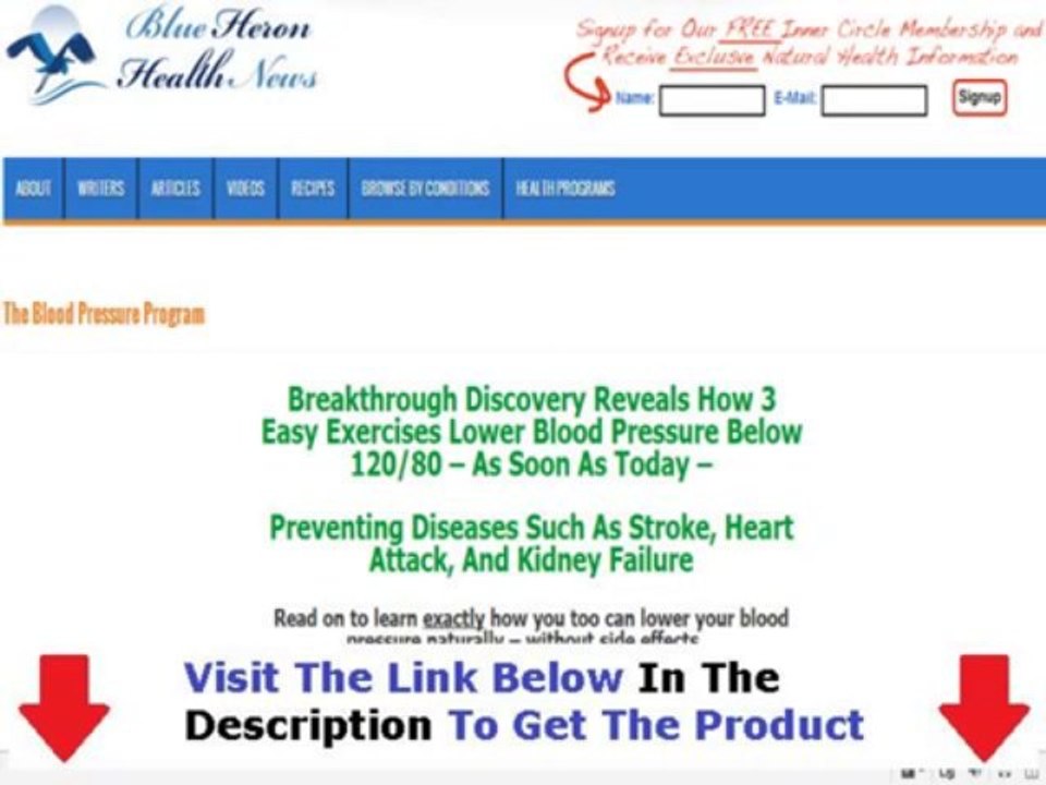 Blue Heron Health News Blood Pressure Exercise Program Reviews + DISCOUNT + BONUS