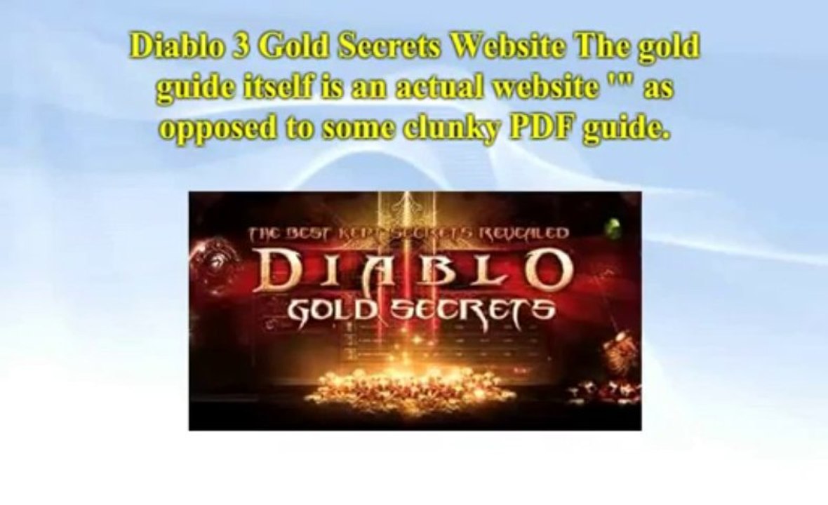 Diablo 3 Gold Secrets Review - Don't Buy Diablo 3 Gold Secrets Before View The Video