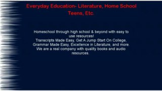 Everyday Education- Literature  Home School Teens  Etc.